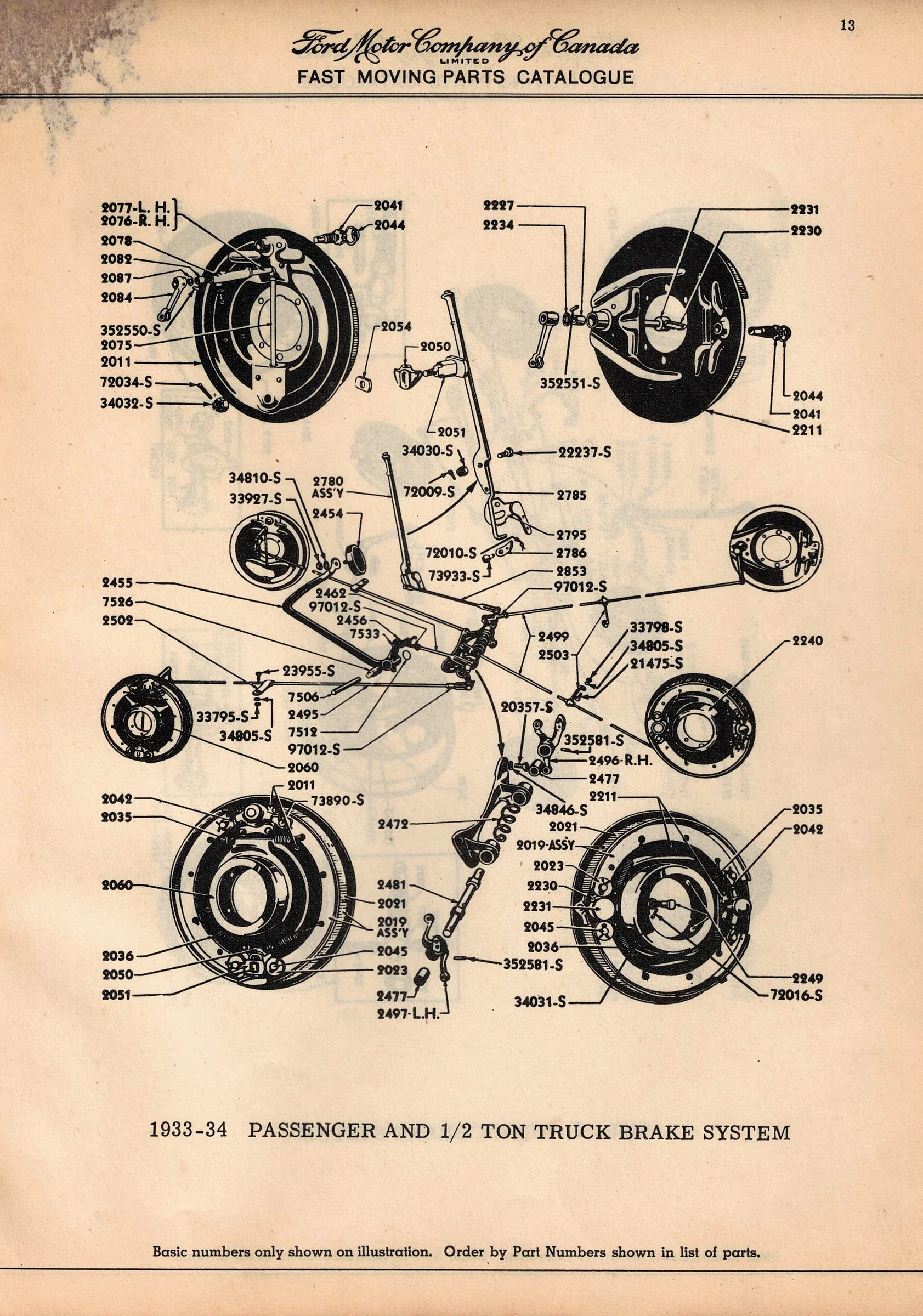 33-34 Passenger Car - Brakes exploded diagram