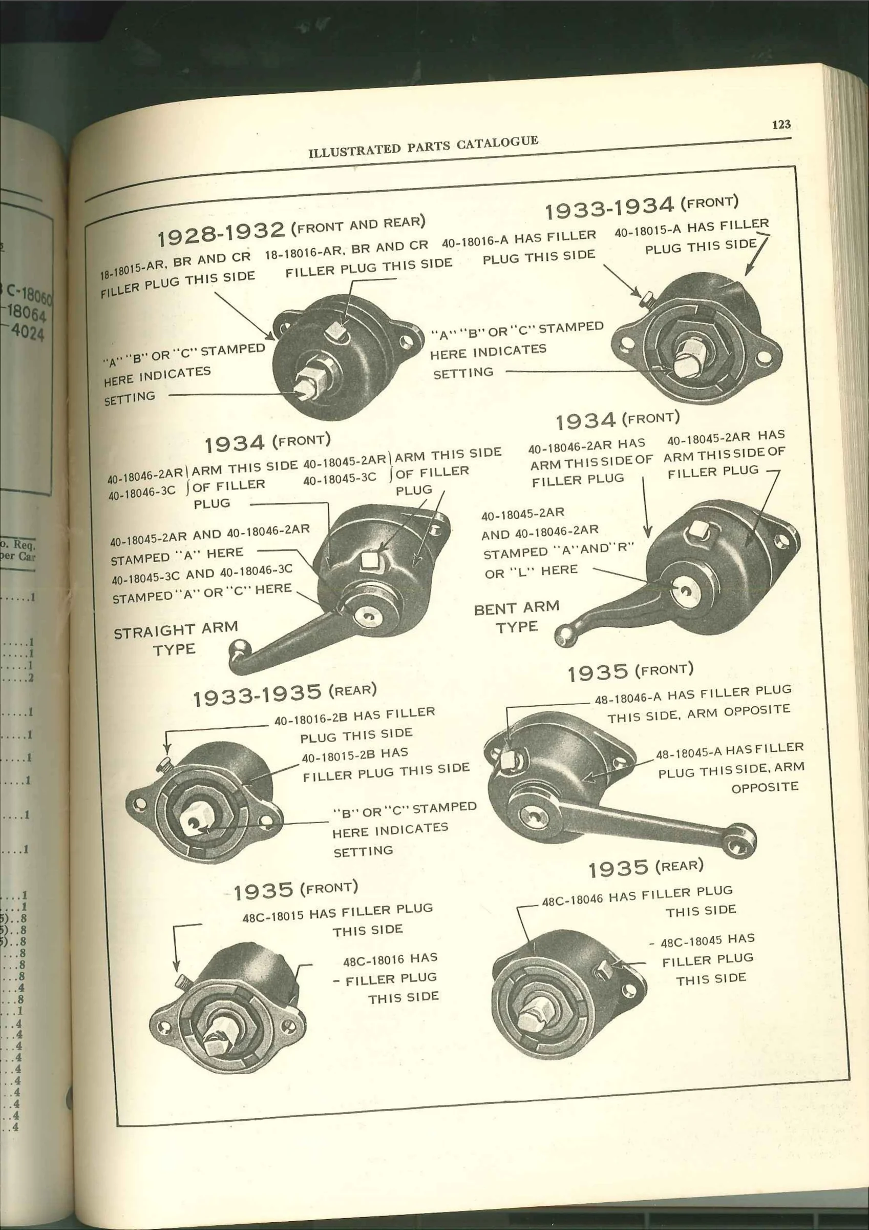 1928-35 Shock Absorber Identification exploded diagram